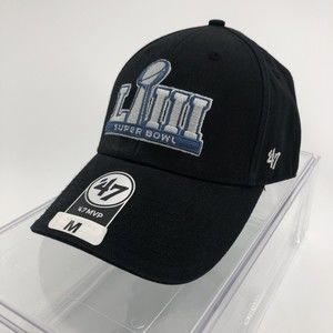 47 Brand Super Bowl LIII 53 Adjustable Hat Black NFL Football Atlanta 2019 NEW